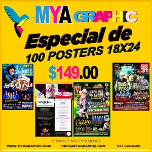 100 POSTERS 18"" X 24"" FOR ONLY $149.00.